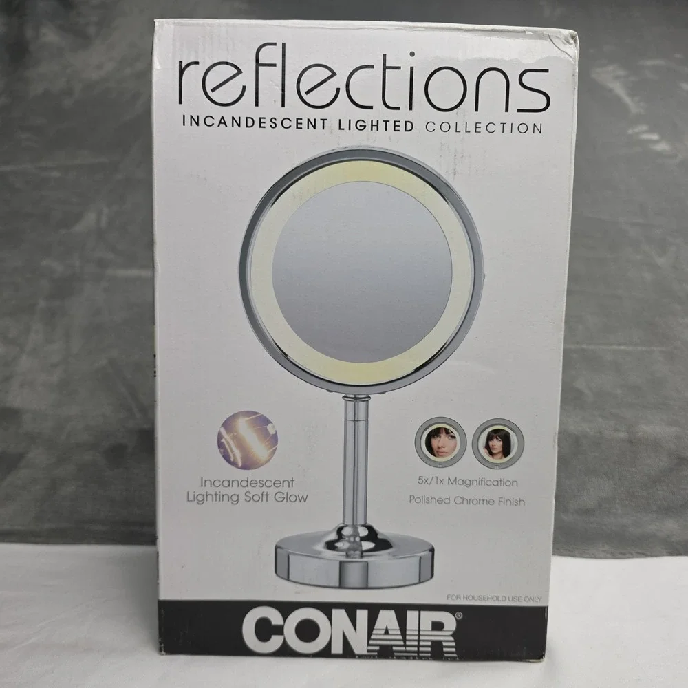 Conair Lighted Makeup Mirror with Magnification, Vanity Mirror, 1X/5X Magnifying